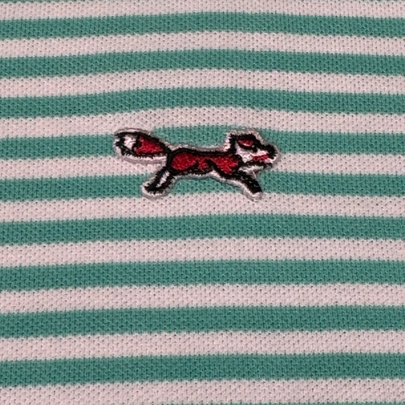 Retro Fox Striped Polo Shirt - Green - Picture 3 of 5